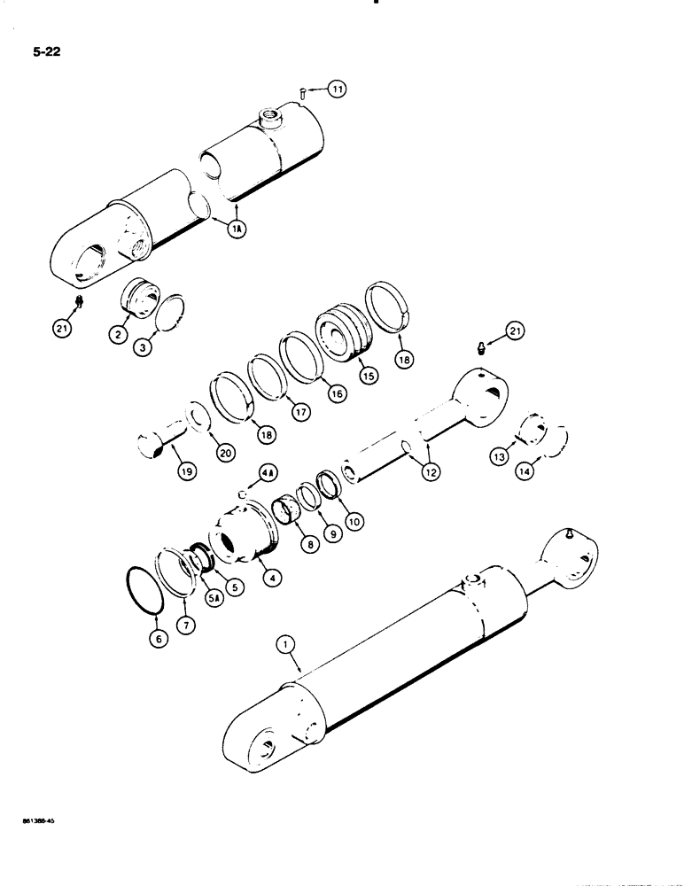 Схема запчастей Case W20C - (5-22) - G101274 AND G101275 STEERING CYLINDERS (05) - STEERING