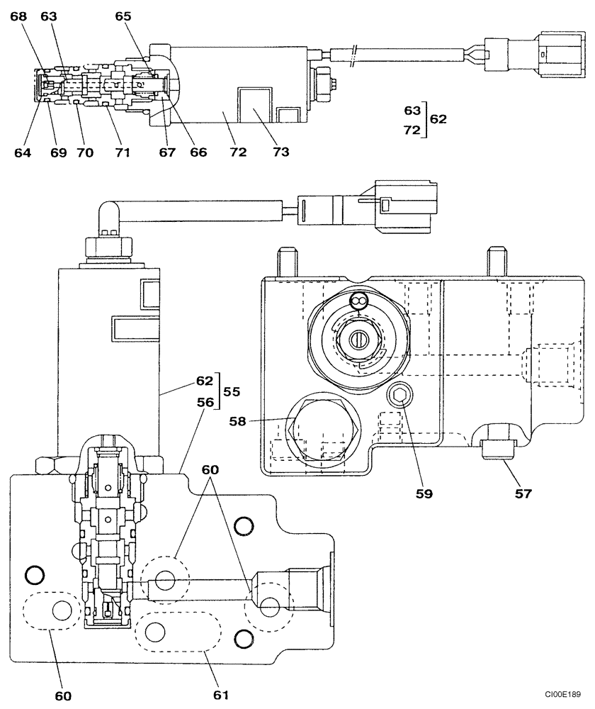 Схема запчастей Case CX240 - (08-33) - PUMP ASSY, HYDRAULIC - SOLENOID VALVE (Nov 3 2009 8:16AM) (08) - HYDRAULICS