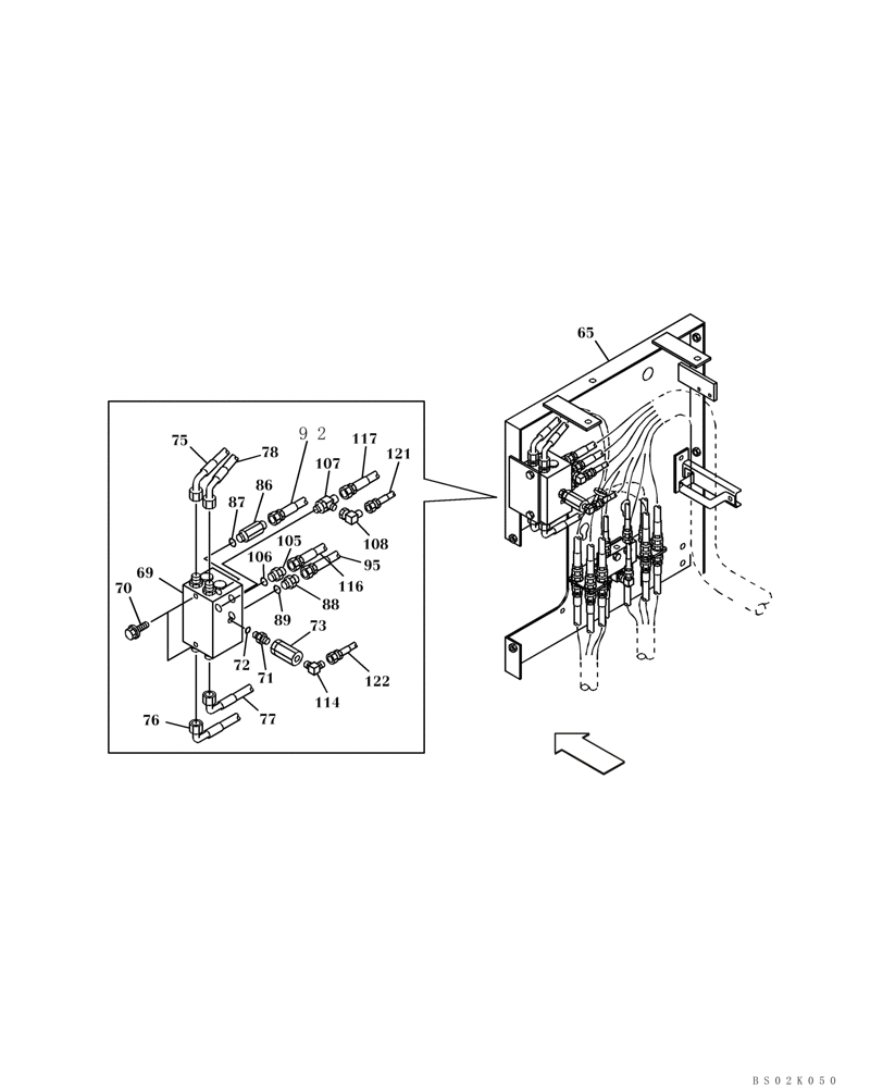 Схема запчастей Case CX330 - (08-31) - PILOT CONTROL LINES, PARTITION - MODELS WITH LOAD HOLD (08) - HYDRAULICS