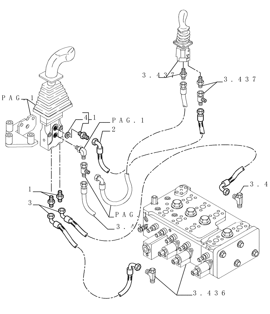 Схема запчастей Case 1850K - (9.439[02]) - ADDITIONAL HYDRAULIC FUNCTION - OPTIONAL CODE 76071190 (19) - OPTIONS