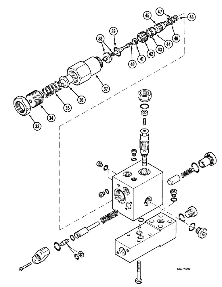 Схема запчастей Case 220B - (8-172) - OPTIONAL CRANING VALVE, USED WITH BOOM CYLINDER CIRCUIT (CONT) (08) - HYDRAULICS