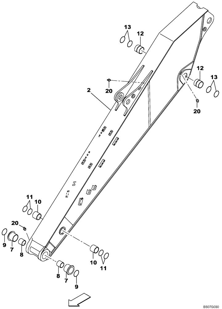 Схема запчастей Case CX240B - (09-54) - ARM, EXCAVATOR, 3.52 METER (11 FT 6 IN) (09) - CHASSIS/ATTACHMENTS