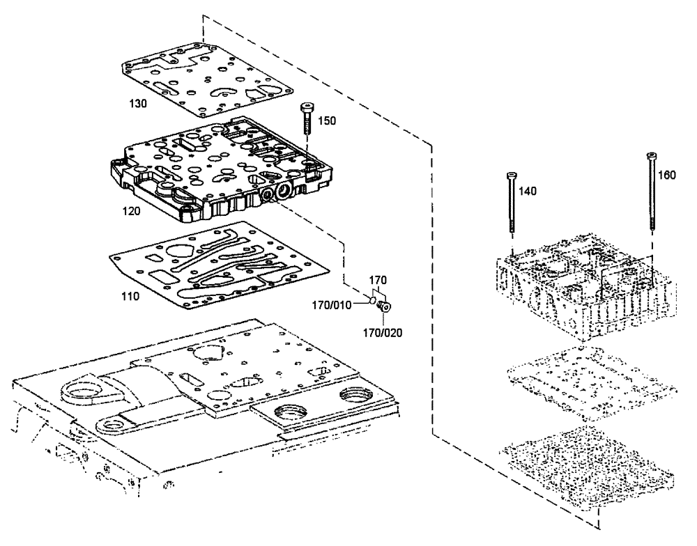 Схема запчастей Case 340 - (18A00000585[001]) - GEARSHIFT SYSTEM (14) - MAIN GEARBOX & DRIVE