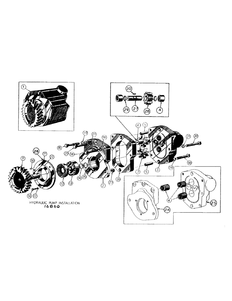 Схема запчастей Case 300 - (137) - 16860 HYDRAULIC PUMP (WEBSTER 3-1CS1-1R), HYDRAULIC PUMP INSTALLATION (07) - HYDRAULIC SYSTEM