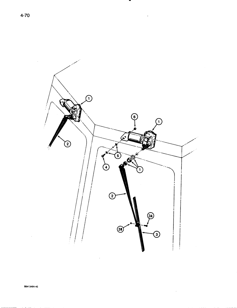 Схема запчастей Case W30 - (4-70) - REAR WIPER (04) - ELECTRICAL SYSTEMS