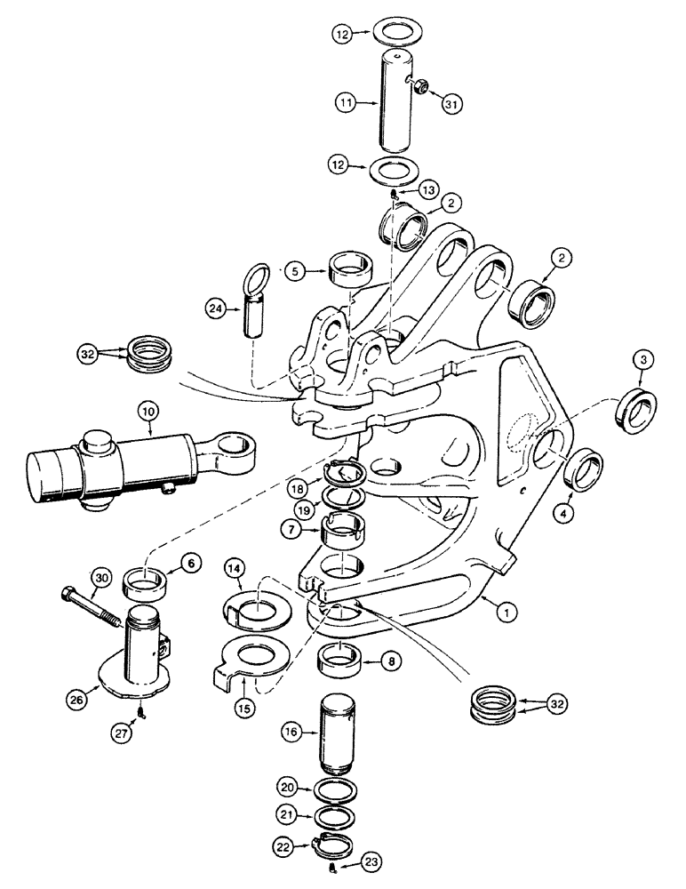 Схема запчастей Case 580SK - (9-048) - SIDESHIFT BACKHOE SWING TOWER (09) - CHASSIS/ATTACHMENTS