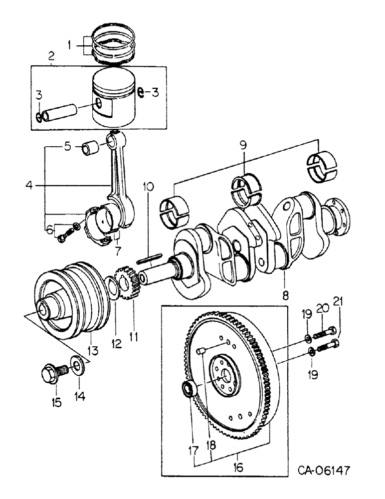 Схема запчастей Case 4150 - (12-07) - POWER, CRANKSHAFT AND PISTONS, MAZDA ENGINE (04) - Drive Train