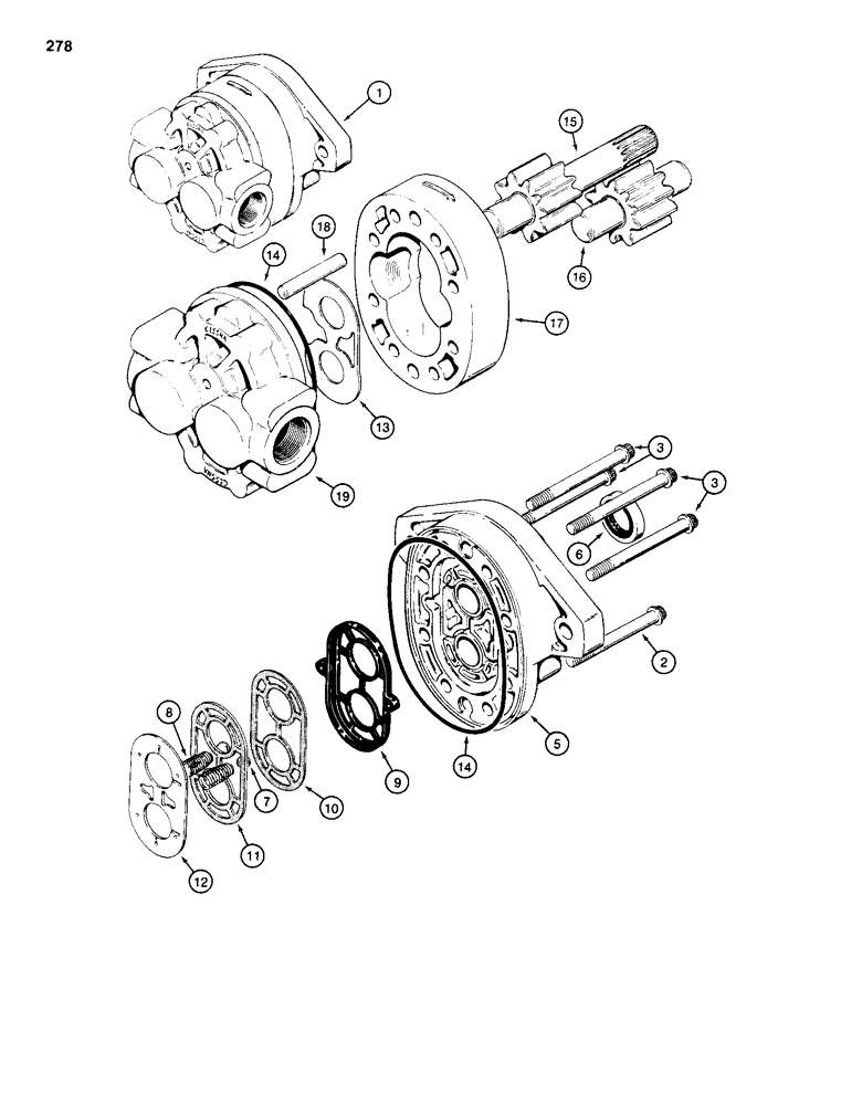 Схема запчастей Case 585D - (278) - D41390 HYDRAULIC PUMP (35) - HYDRAULIC SYSTEMS