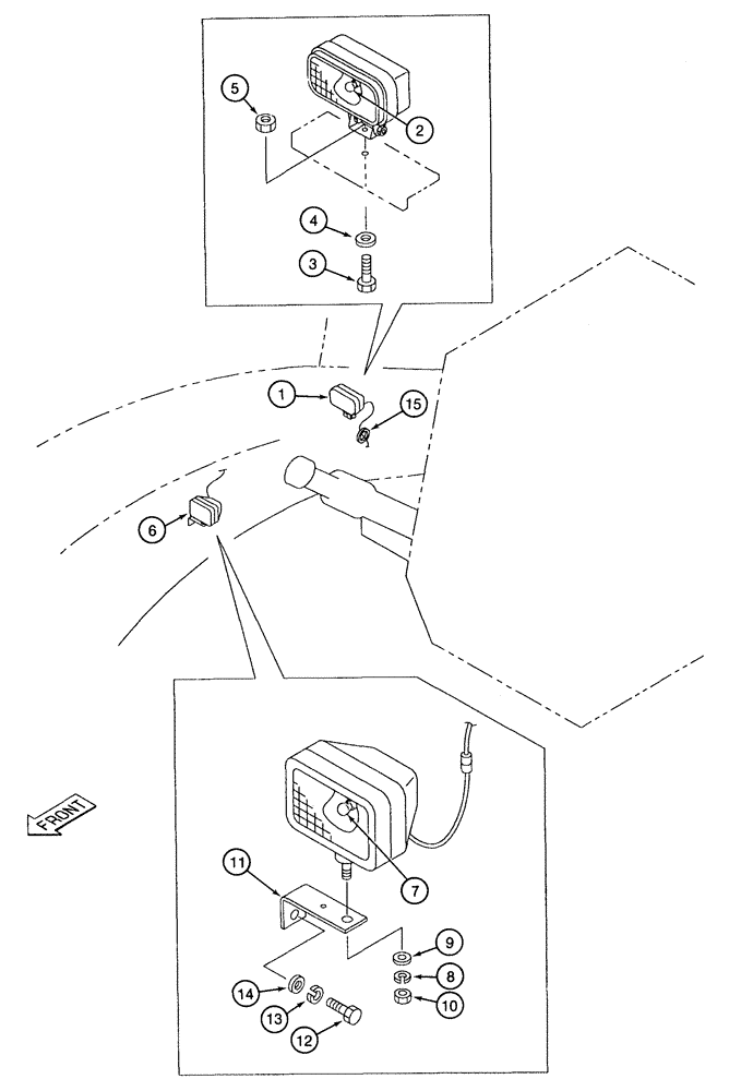 Схема запчастей Case 9050B - (4-20) - WORK LAMPS AND WIRING (04) - ELECTRICAL SYSTEMS