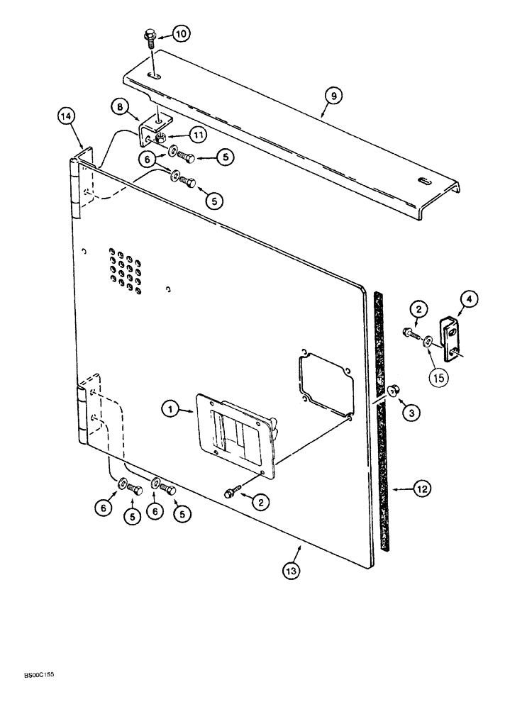 Схема запчастей Case 1150G - (9-022) - REAR ACCESS COVER (05) - UPPERSTRUCTURE CHASSIS