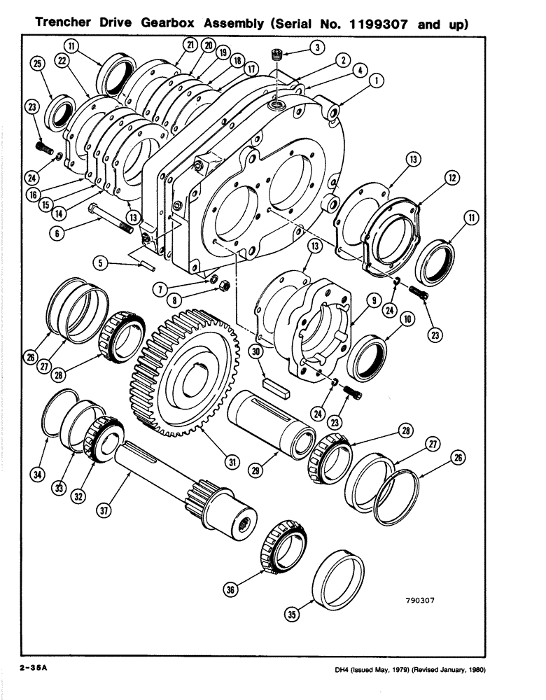 Схема запчастей Case DH4 - (2-35A) - TRENCHER DRIVE GEARBOX ASSEMBLY (SERIAL NO. 1199307 AND UP) (89) - TOOLS