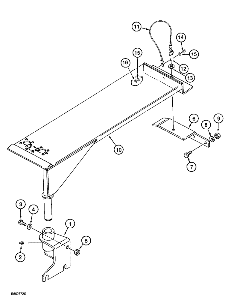 Схема запчастей Case 860 - (9-024) - BACKHOE WALKWAY (09) - CHASSIS/ATTACHMENTS