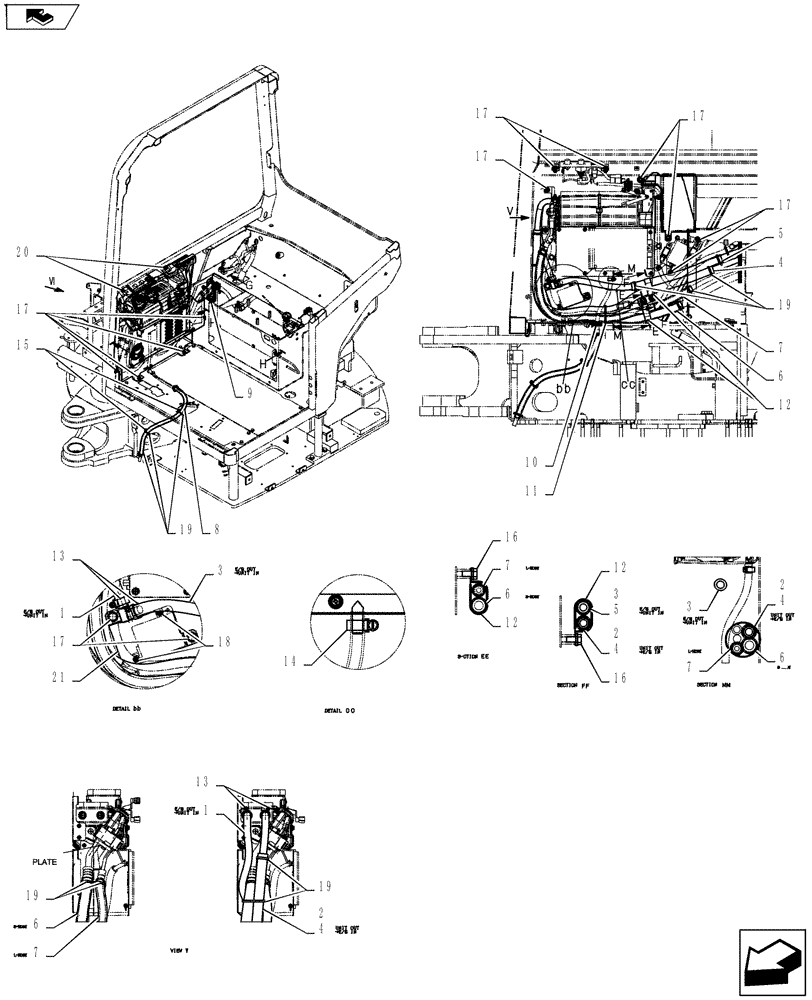 Схема запчастей Case CX55BMSR - (01-080[03]) - AIR CONDITIONER (50) - CAB CLIMATE CONTROL