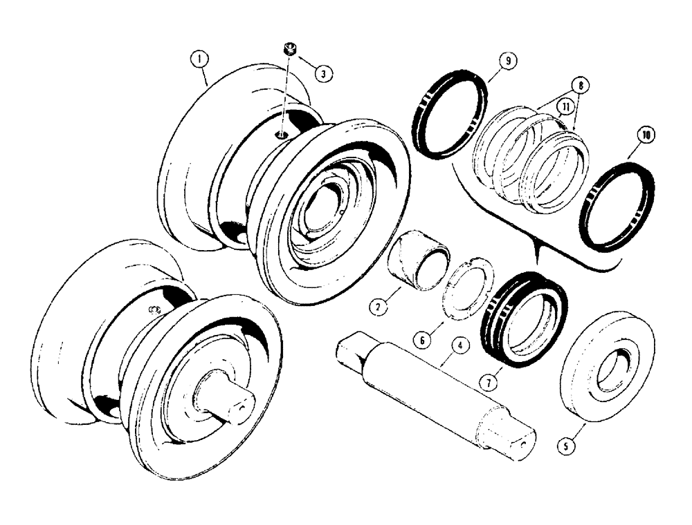 Схема запчастей Case 450 - (136[1]) - TRACK ROLLERS, R24034 TRACK ROLLER (04) - UNDERCARRIAGE