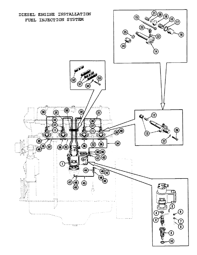 Схема запчастей Case 1000C - (034) - DIESEL ENGINE INSTALLATION, FUEL INJECTION SYSTEM (01) - ENGINE