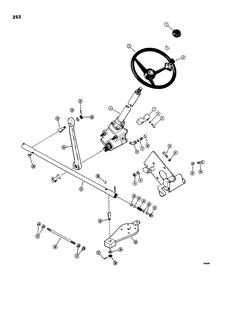 Схема запчастей Case W26B - (252) - STEERING GEAR AND LINKAGE (05) - STEERING