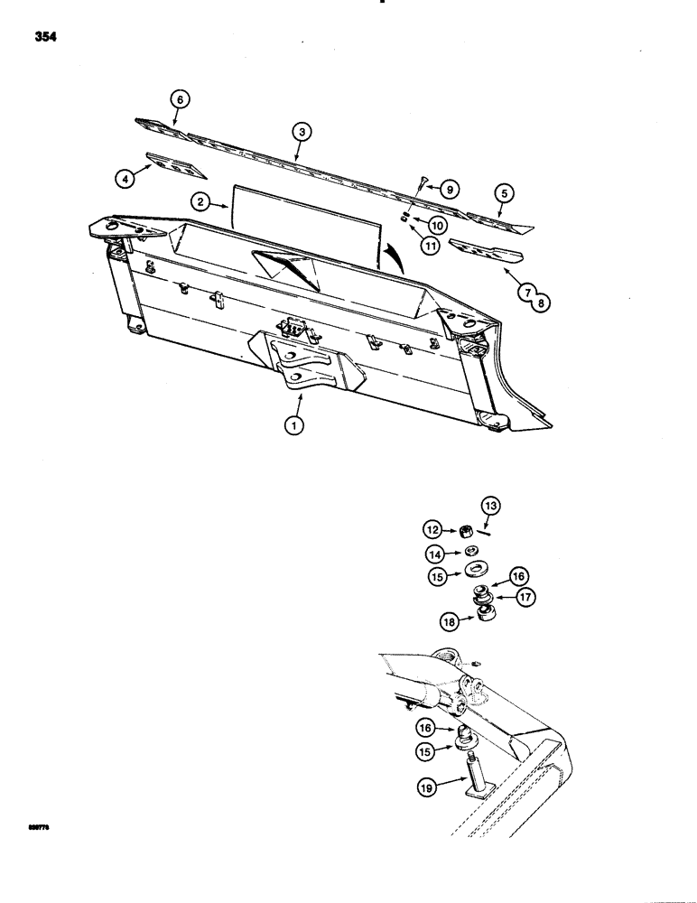 Схема запчастей Case 1150C - (354) - ANGLE TILT PITCH DOZER MODELS, BLADE AND MOUNTING (09) - CHASSIS/ATTACHMENTS