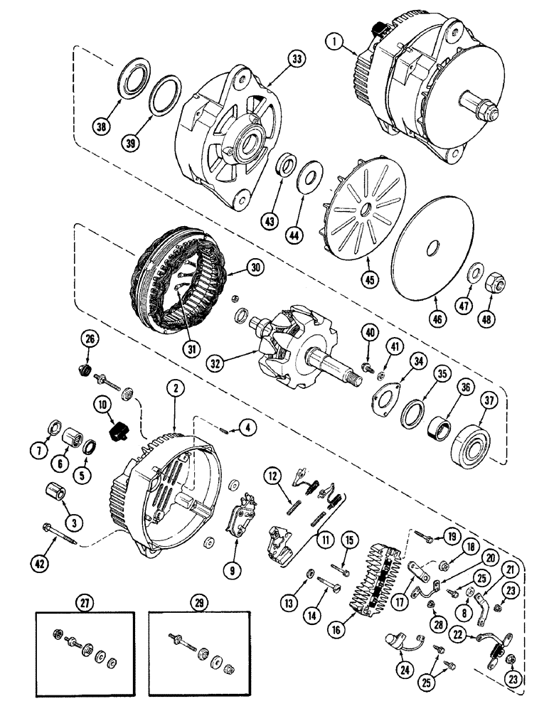 Схема запчастей Case W14 - (110) - L114250 ALTERNATOR, 65 AMPERE - 24 VOLT (04) - ELECTRICAL SYSTEMS