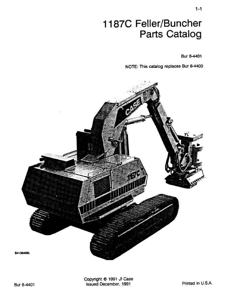 Схема запчастей Case 1187C - (1-01) - 1187C FELLER/BUNCHER PARTS CATALOG (00) - PICTORIAL INDEX