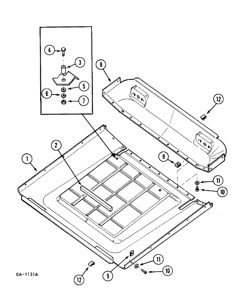 Схема запчастей Case 380B - (9-298) - ROPS CANOPY HEADLINER TRIM (09) - CHASSIS/ATTACHMENTS