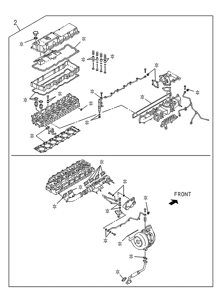 Схема запчастей Case CX300C - (02-005-03[01]) - PACKAGE SEALS - ENGINE (02) - ENGINE
