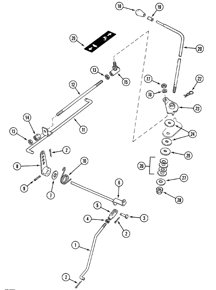 Схема запчастей Case 380B - (3-16) - GOVERNOR CONTROL (03) - FUEL SYSTEM