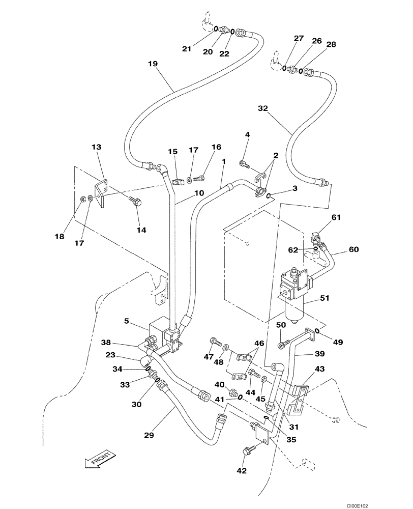 Схема запчастей Case CX130 - (08-067) - HYDRAULICS - SINGLE ACTING CIRCUIT/HAMMER (08) - HYDRAULICS