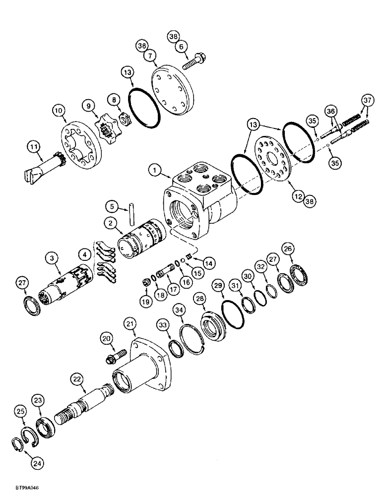 Схема запчастей Case 584E - (5-10) - STEERING CONTROL VALVE (05) - STEERING