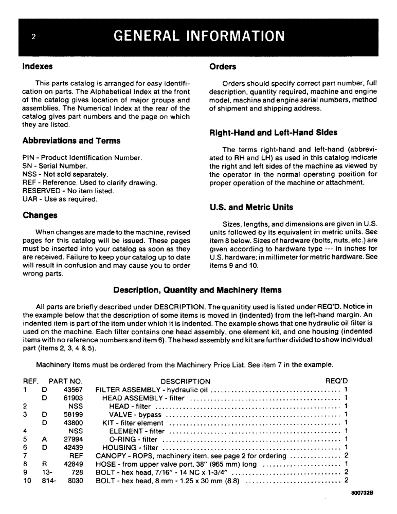 Схема запчастей Case 35 - (002) - GENERAL INFORMATION 