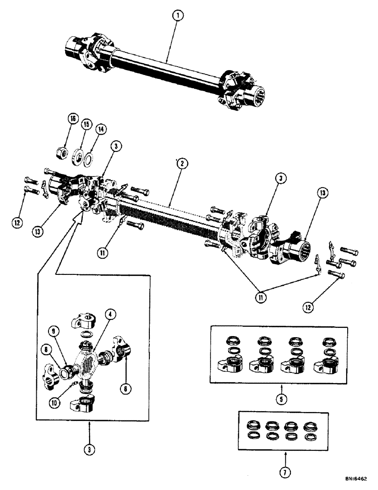 Схема запчастей Case 800 - (084) - DRIVESHAFT AND UNIVERSAL JOINTS (TYPE I "MECHANICS") (03) - TRANSMISSION