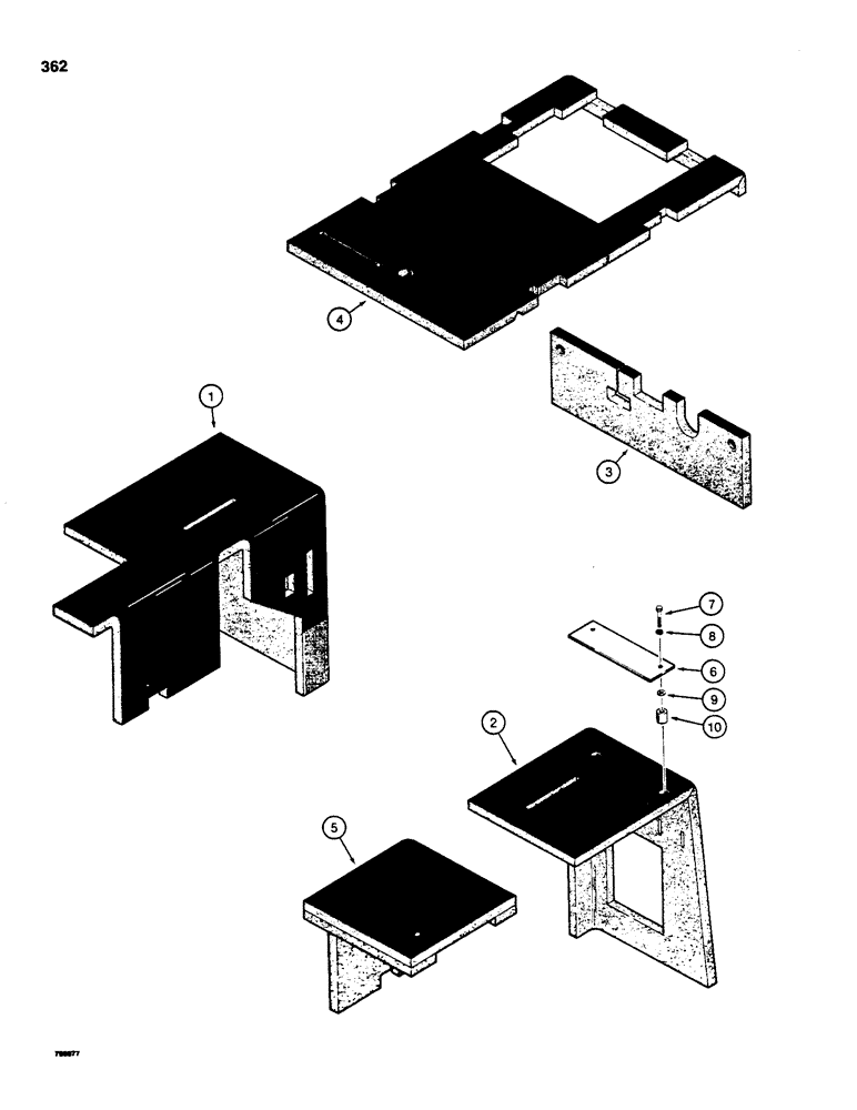 Схема запчастей Case 850C - (362) - CAB, NOISE REDUCTION PADS (05) - UPPERSTRUCTURE CHASSIS