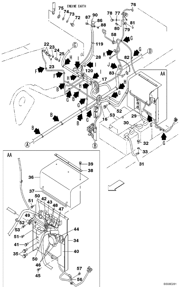 Схема запчастей Case CX350B - (04-01) - HARNESS, MAIN - CHASSIS, UPPERSTRUCTURE (04) - ELECTRICAL SYSTEMS