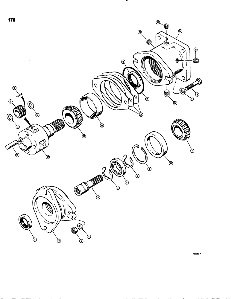 Схема запчастей Case 1845 - (178) - D78121 GEAR HEAD (35) - HYDRAULIC SYSTEMS