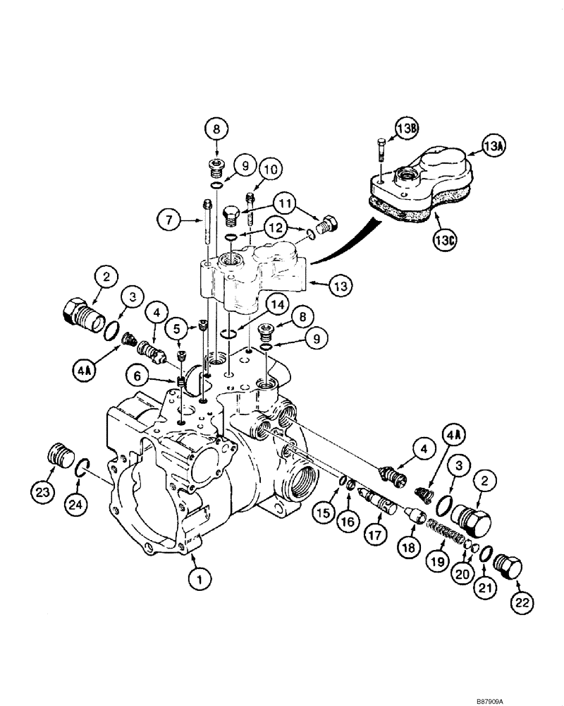 Схема запчастей Case 1845C - (06-13C) - PUMP ASSY, TANDEM, - JAF0339423 (06) - POWER TRAIN