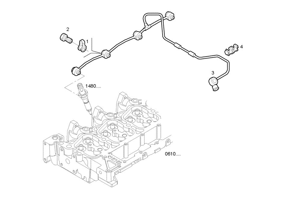 Схема запчастей Case F4GE9454K J604 - (2040.042) - FUEL LINES 