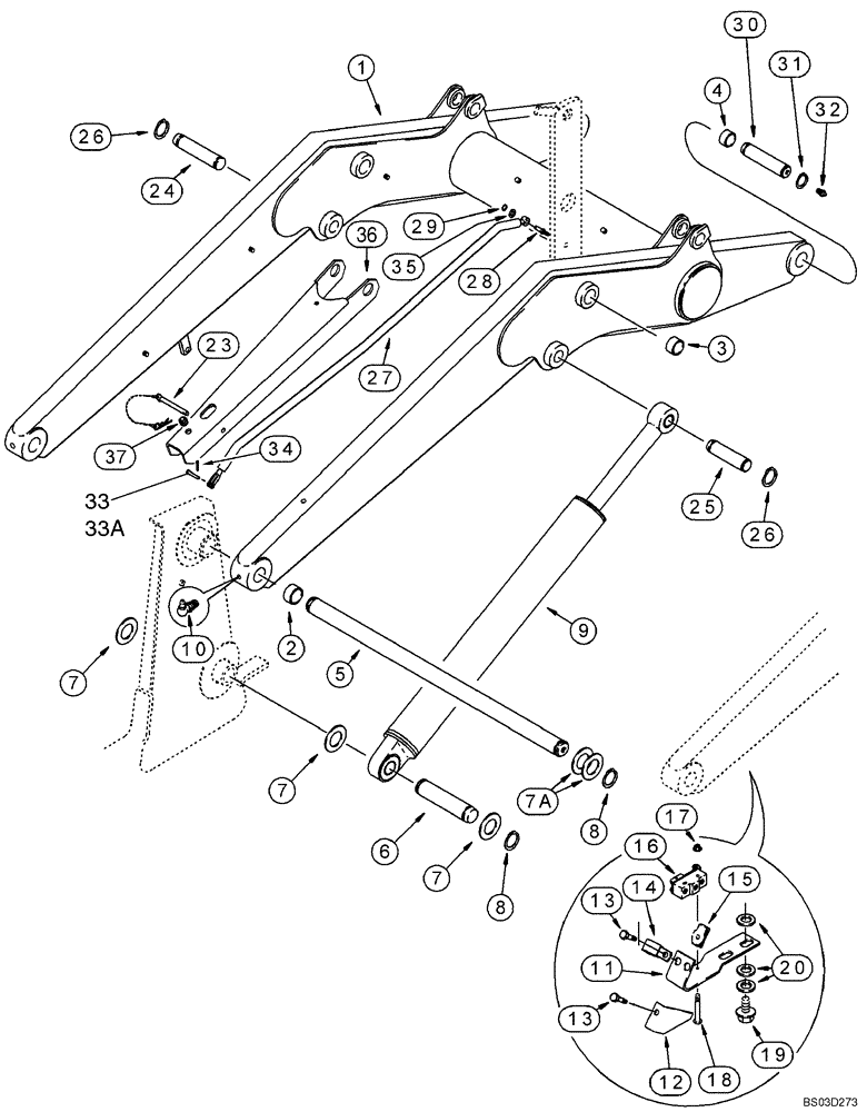 Схема запчастей Case 570MXT - (09-04) - FRAME - LOADER LIFT, IF USED, SEE REF 1 (09) - CHASSIS/ATTACHMENTS