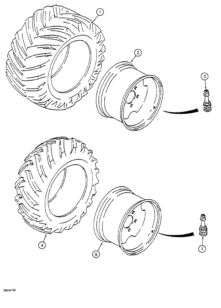 Схема запчастей Case MAXI-SNEAKER - (06-020) - TIRES AND WHEELS, SINGLE TIRE AND WHEEL (06) - POWER TRAIN