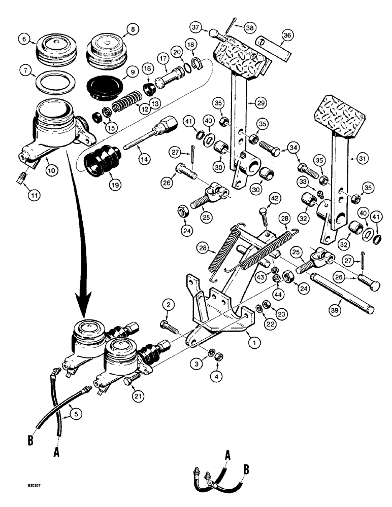 Схема запчастей Case 475 - (192) - POWER BRAKES (33) - BRAKES & CONTROLS