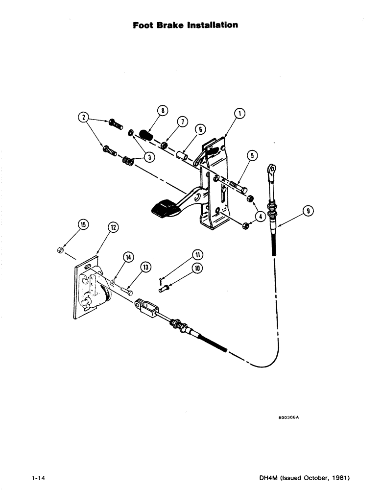 Схема запчастей Case DH4B - (1-14) - FOOT BRAKE INSTALLATION (33) - BRAKES & CONTROLS