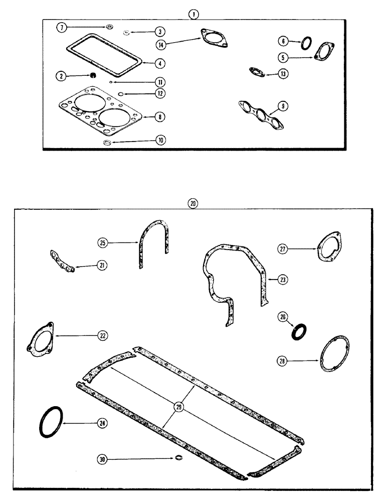 Схема запчастей Case W10C - (044) - ENGINE GASKET KITS, 377 SPARK IGNITION ENGINE (02) - ENGINE
