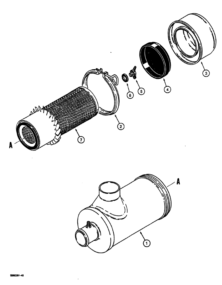 Схема запчастей Case CASE - (2-06) - AIR CLEANER (02) - ENGINE