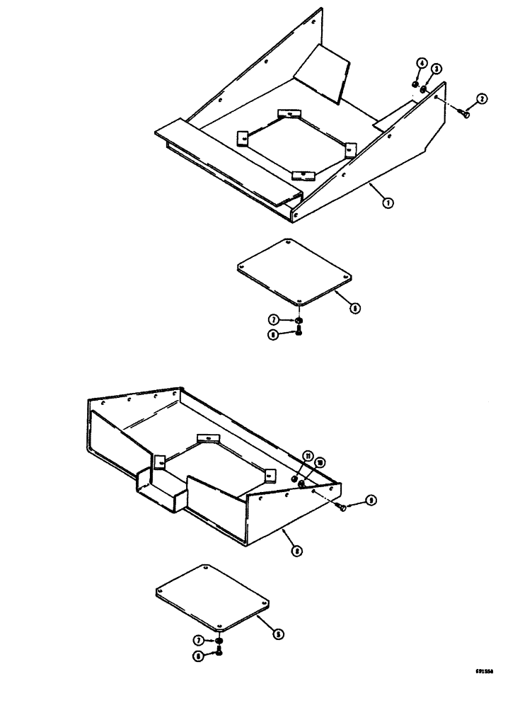 Схема запчастей Case W26B - (302) - UNDERCARIAGE GUARDS FRONT AND REAR FRAME (09) - CHASSIS
