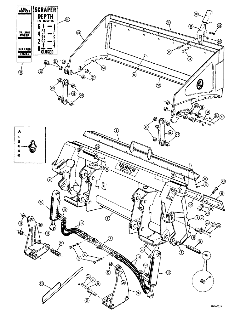 Схема запчастей Case 1150 - (150) - ULRICH MULTI-PURPOSE BUCKET (05) - UPPERSTRUCTURE CHASSIS