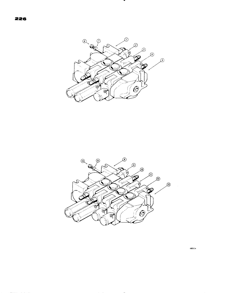 Схема запчастей Case 1150 - (226) - LOADER CONTROL VALVES, USED ON TRACTOR SN. 7300094 & AFTER, AS PRODUCTION ITEM & AS SERVICE REPLCMNT (07) - HYDRAULIC SYSTEM
