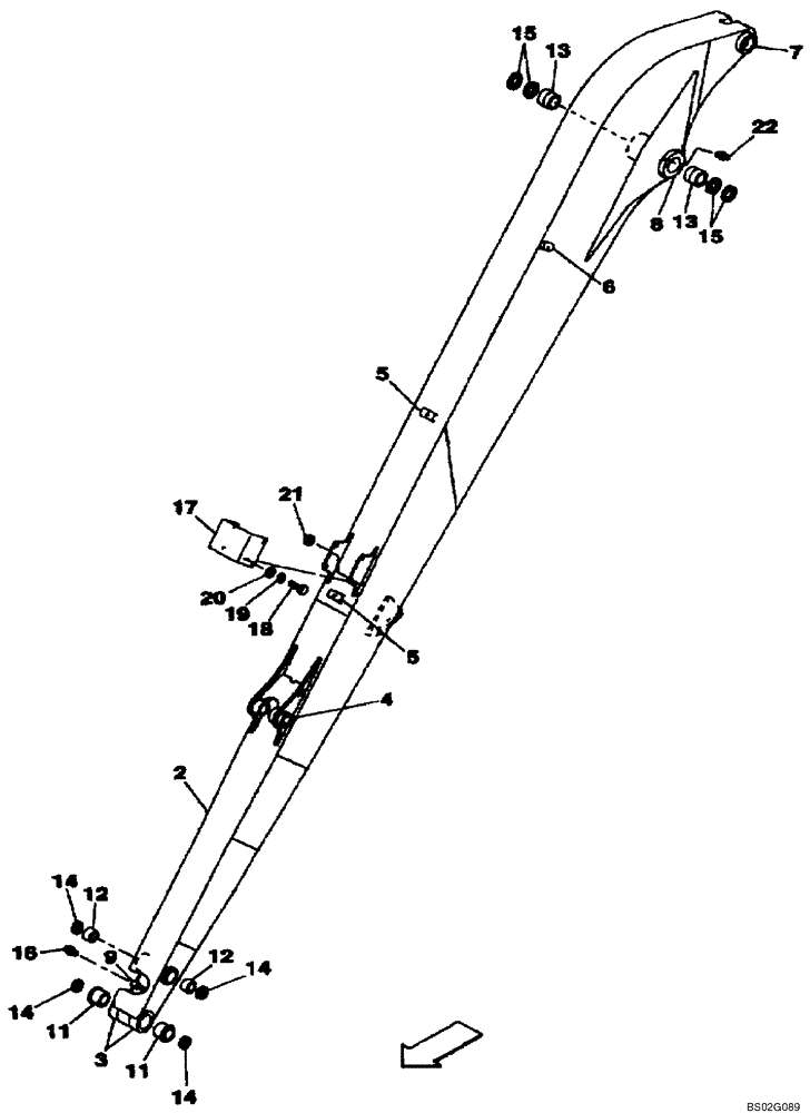 Схема запчастей Case CX210LR - (09-38) - ARM, EXCAVATOR (09) - CHASSIS