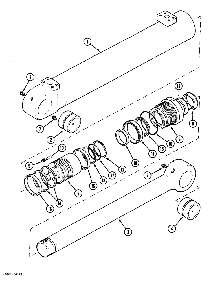 Схема запчастей Case 688 - (8-168) - BOOM CYLINDER, P.I.N. FROM 11553 AND AFTER (08) - HYDRAULICS