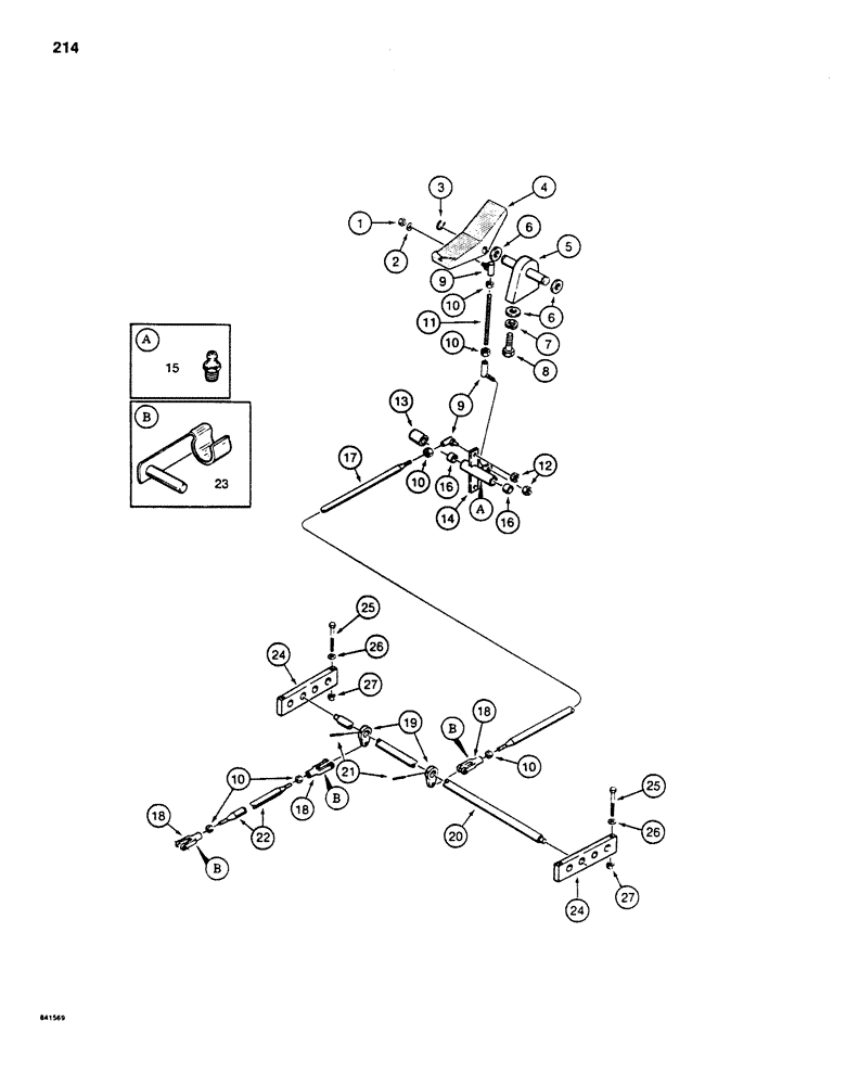 Схема запчастей Case 880D - (214) - CONTROLS, TOOL PEDAL AND LINKAGE (05) - UPPERSTRUCTURE CHASSIS
