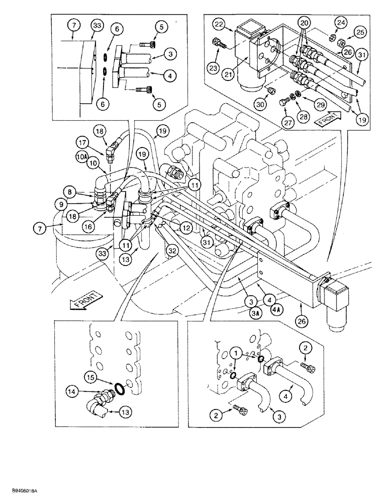 Схема запчастей Case 9030 - (8-46) - SWING MOTOR HYDRAULIC CIRCUIT (08) - HYDRAULICS