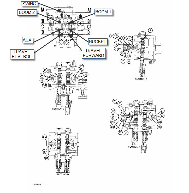 Схема запчастей Case 9060B - (8-130) - CONTROL VALVE, MISCELLANEOUS VALVES (08) - HYDRAULICS