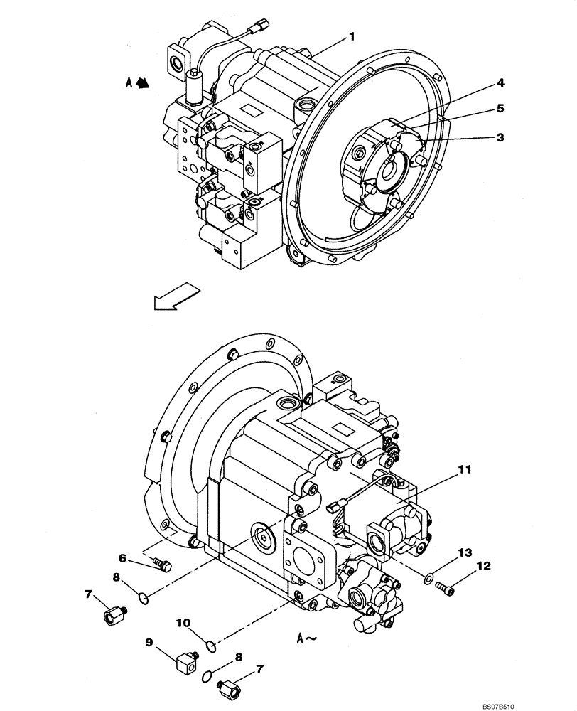 Схема запчастей Case CX210BNLC - (08-03) - PUMP ASSY, HYDRAULIC - STANDARD - COUPLING (08) - HYDRAULICS